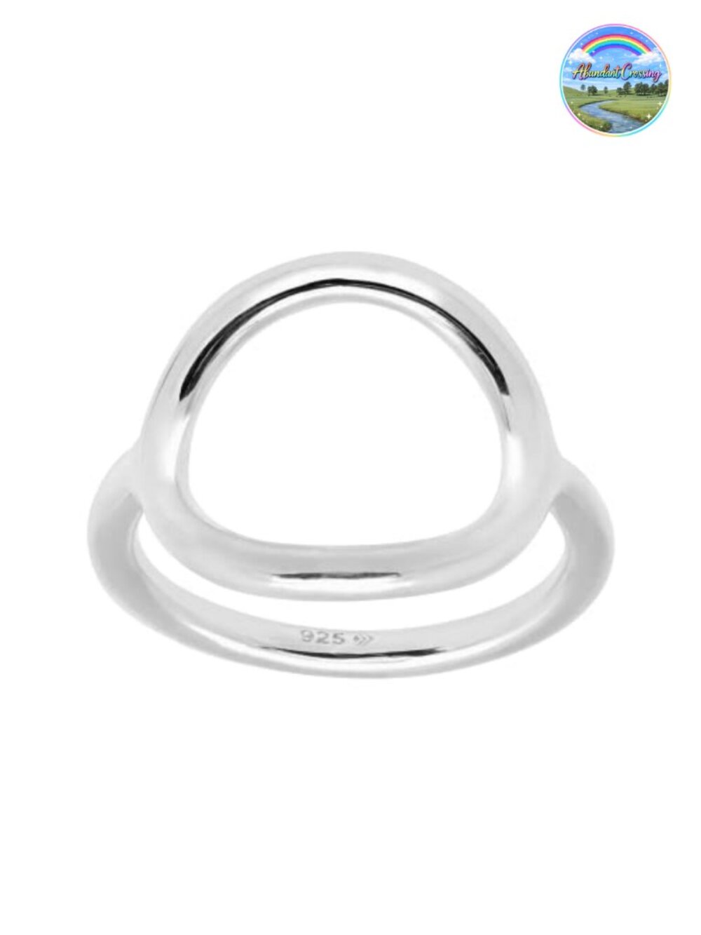Sterling Silver Karma Open Circle Ring Size 9
